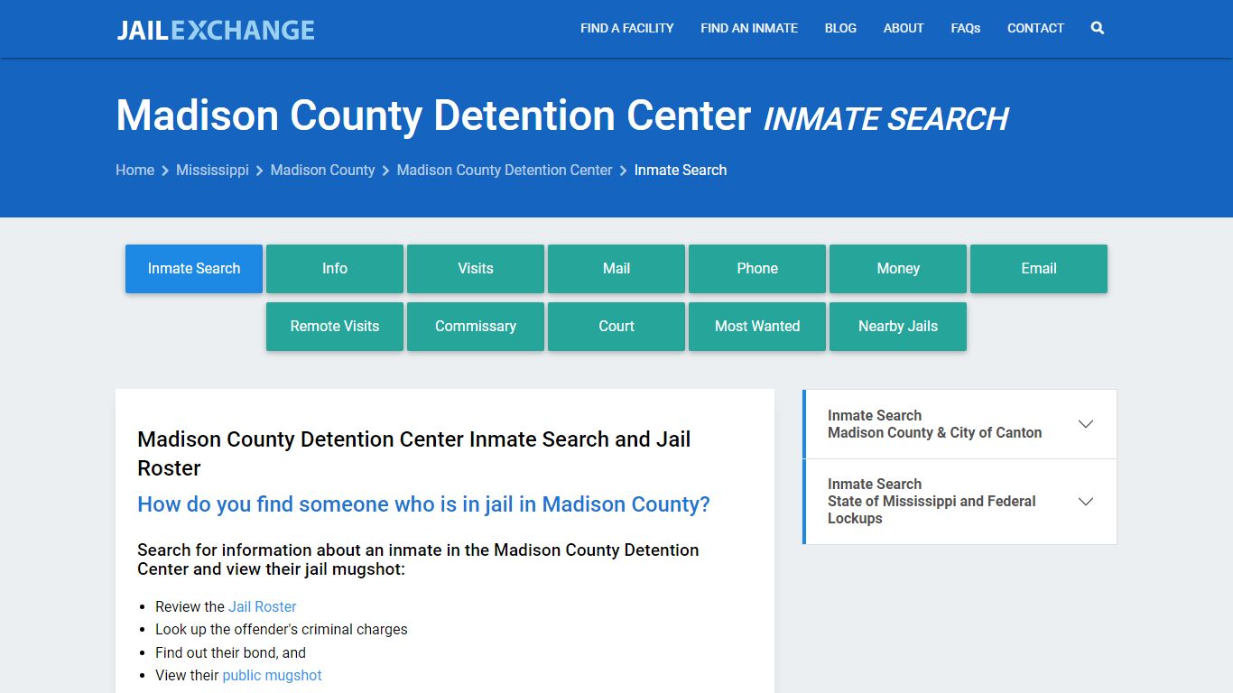 Madison County Detention Center Inmate Search - Jail Exchange